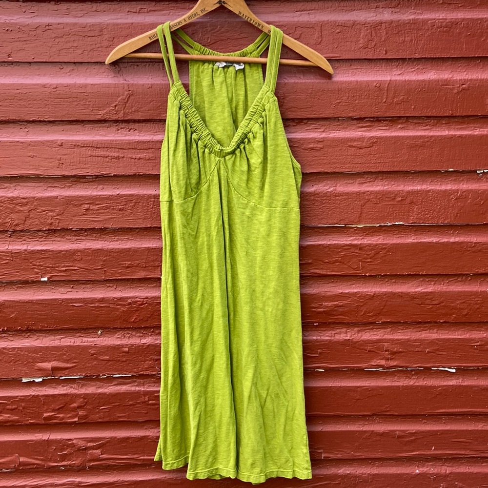 Athleta Antique Gold/Olive Green Double Strap Racerback Athletic Dress Women's S - Picture 1 of 5